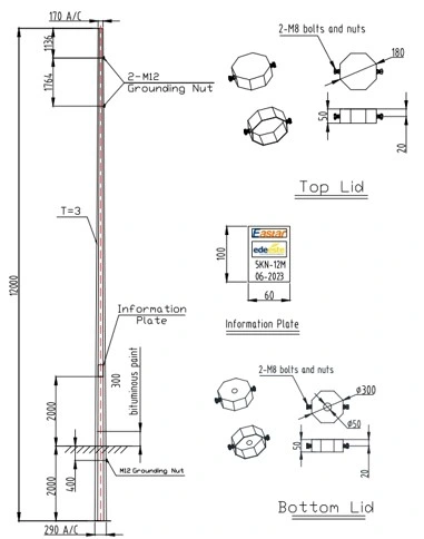 220V~30kv Low Voltage Electric Pole