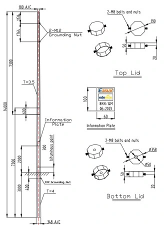 220V~30kv Low Voltage Electric Pole