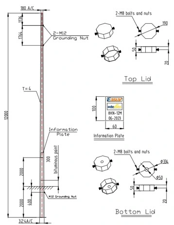 220V~30kv Low Voltage Electric Pole