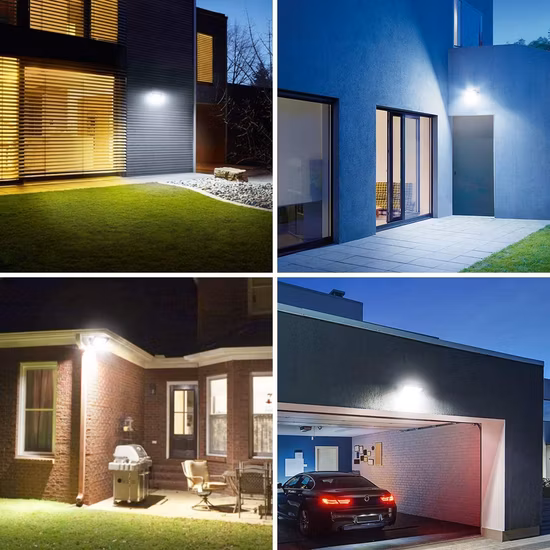 Dekra CB CE aprobado IP65 de alta calidad 50W Iluminación exterior Jardín impermeable de alta potencia Tres luces de seguridad 50W 100W 200W Proyector LED